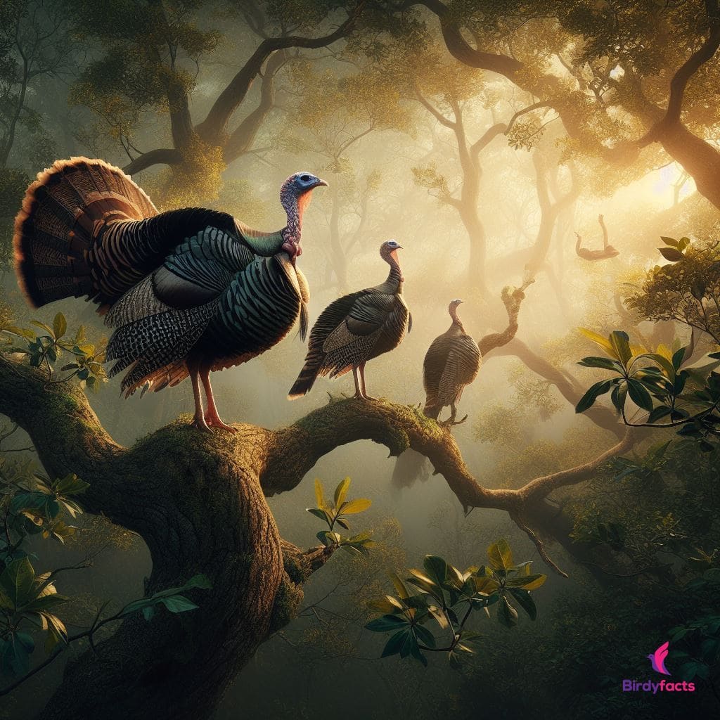 Turkey Sit At tree branches
